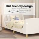 vidaXL Gyerekágy kerettel fejtámlával Krémszínű 80 x 200 cm Bouclé