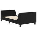 vidaXL Gyerekágy kerettel fejtámlával Fekete 80 x 200 cm Bársony