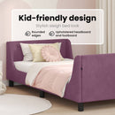 vidaXL Gyerekágy kerettel fejtámlával Lila 80 x 200 cm Bársony