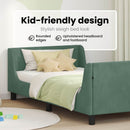 vidaXL Gyerekágy kerettel fejtámlával Tengeri Zöld 80 x 200 cm Bársony