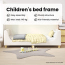vidaXL Gyerekágy kerettel fejtámlával Krémszínű 90 x 190 cm Bouclé