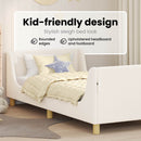 vidaXL Gyerekágy kerettel fejtámlával Krémszínű 90 x 190 cm Bouclé
