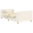 vidaXL Gyerekágy kerettel fejtámlával Krémszínű 90 x 190 cm Bouclé