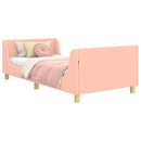 vidaXL Gyerekágy kerettel fejtámlával Rózsaszín 90 x 190 cm Juh Gyapjú
