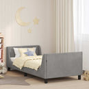 vidaXL Gyerekágy kerettel Világosszürke 90 x 190 cm Bársony