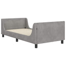 vidaXL Gyerekágy kerettel Világosszürke 90 x 190 cm Bársony