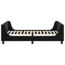 vidaXL Gyerekágy kerettel fejtámlával Fekete 90 x 190 cm Bársony