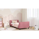 vidaXL Gyerekágy kerettel fejtámlával Rózsaszín 90 x 190 cm Bársony