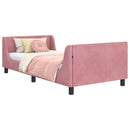 vidaXL Gyerekágy kerettel fejtámlával Rózsaszín 90 x 190 cm Bársony