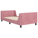 vidaXL Gyerekágy kerettel fejtámlával Rózsaszín 90 x 190 cm Bársony