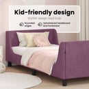 vidaXL Gyerekágy kerettel fejtámlával Lila 90 x 190 cm Bársony