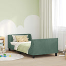vidaXL Gyerekágy kerettel fejtámlával Tengeri Zöld 90 x 190 cm Bársony