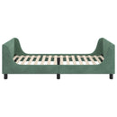 vidaXL Gyerekágy kerettel fejtámlával Tengeri Zöld 90 x 190 cm Bársony