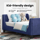 vidaXL Gyerekágy kerettel Rendőrségi kék 90 x 190 cm Bársony