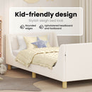 vidaXL Gyerekágy kerettel fejtámlával Krémszínű 90 x 200 cm Bouclé