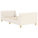 vidaXL Gyerekágy kerettel fejtámlával Krémszínű 90 x 200 cm Bouclé