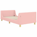 vidaXL Gyerekágy kerettel fejtámlával Rózsaszín 90 x 200 cm Bouclé
