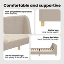vidaXL Gyerekágy kerettel fejtámlával Világosszürke 90x200 cm Bouclé