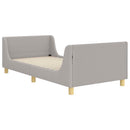 vidaXL Gyerekágy kerettel fejtámlával Világosszürke 90x200 cm Bouclé