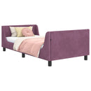 vidaXL Gyerekágy kerettel fejtámlával Lila 90 x 200 cm Bársony