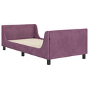 vidaXL Gyerekágy kerettel fejtámlával Lila 90 x 200 cm Bársony