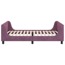 vidaXL Gyerekágy kerettel fejtámlával Lila 90 x 200 cm Bársony