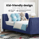 vidaXL Gyerekágy kerettel Rendőrségi kék 90 x 200 cm Bársony