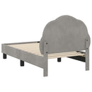 vidaXL Gyerekágy keret fejtámlával Világosszürke 70 x 140 cm Bársony