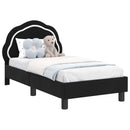 vidaXL Gyerekágy keret fejtámlával Fekete 70 x 140 cm Bársony