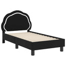 vidaXL Gyerekágy keret fejtámlával Fekete 70 x 140 cm Bársony