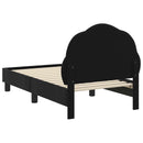 vidaXL Gyerekágy keret fejtámlával Fekete 70 x 140 cm Bársony