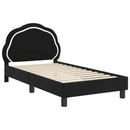 vidaXL Gyerekágy kerettel fejtámlával Fekete 80 x 160 cm Bársony