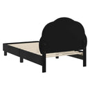vidaXL Gyerekágy kerettel fejtámlával Fekete 80 x 160 cm Bársony