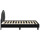vidaXL Gyerekágy kerettel fejtámlával Fekete 80 x 160 cm Bársony