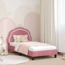 vidaXL Gyerekágy kerettel fejtámlával Rózsaszín 80 x 160 cm Bársony