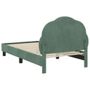 vidaXL Gyerekágy kerettel fejtámlával Tengeri Zöld 80 x 160 cm Bársony