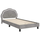 vidaXL Gyerekágy kerettel Világosszürke 80 x 200 cm Bársony