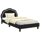 vidaXL Gyerekágy kerettel fejtámlával Fekete 90 x 190 cm Bársony