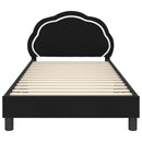 vidaXL Gyerekágy kerettel fejtámlával Fekete 90 x 190 cm Bársony