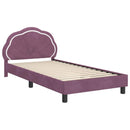 vidaXL Gyerekágy kerettel fejtámlával Lila 90 x 190 cm Bársony