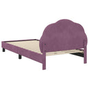 vidaXL Gyerekágy kerettel fejtámlával Lila 90 x 190 cm Bársony