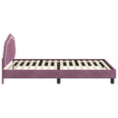 vidaXL Gyerekágy kerettel fejtámlával Lila 90 x 190 cm Bársony