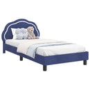 vidaXL Gyerekágy kerettel Rendőrségi kék 90 x 190 cm Bársony