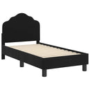 vidaXL Gyerekágy keret fejtámlával Fekete 70 x 140 cm Bársony