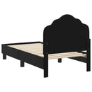 vidaXL Gyerekágy keret fejtámlával Fekete 70 x 140 cm Bársony