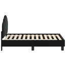 vidaXL Gyerekágy keret fejtámlával Fekete 70 x 140 cm Bársony