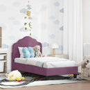 vidaXL Gyerekágy keret fejtámlával Lila 70 x 140 cm Bársony
