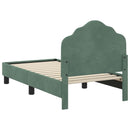 vidaXL Gyerekágy keret fejtámlával Tengeri Zöld 70 x 140 cm Bársony