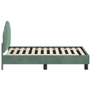 vidaXL Gyerekágy keret fejtámlával Tengeri Zöld 70 x 140 cm Bársony