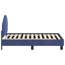 vidaXL Gyerekágy keret fejtámlával Rendőrségi kék 70 x 140 cm Bársony